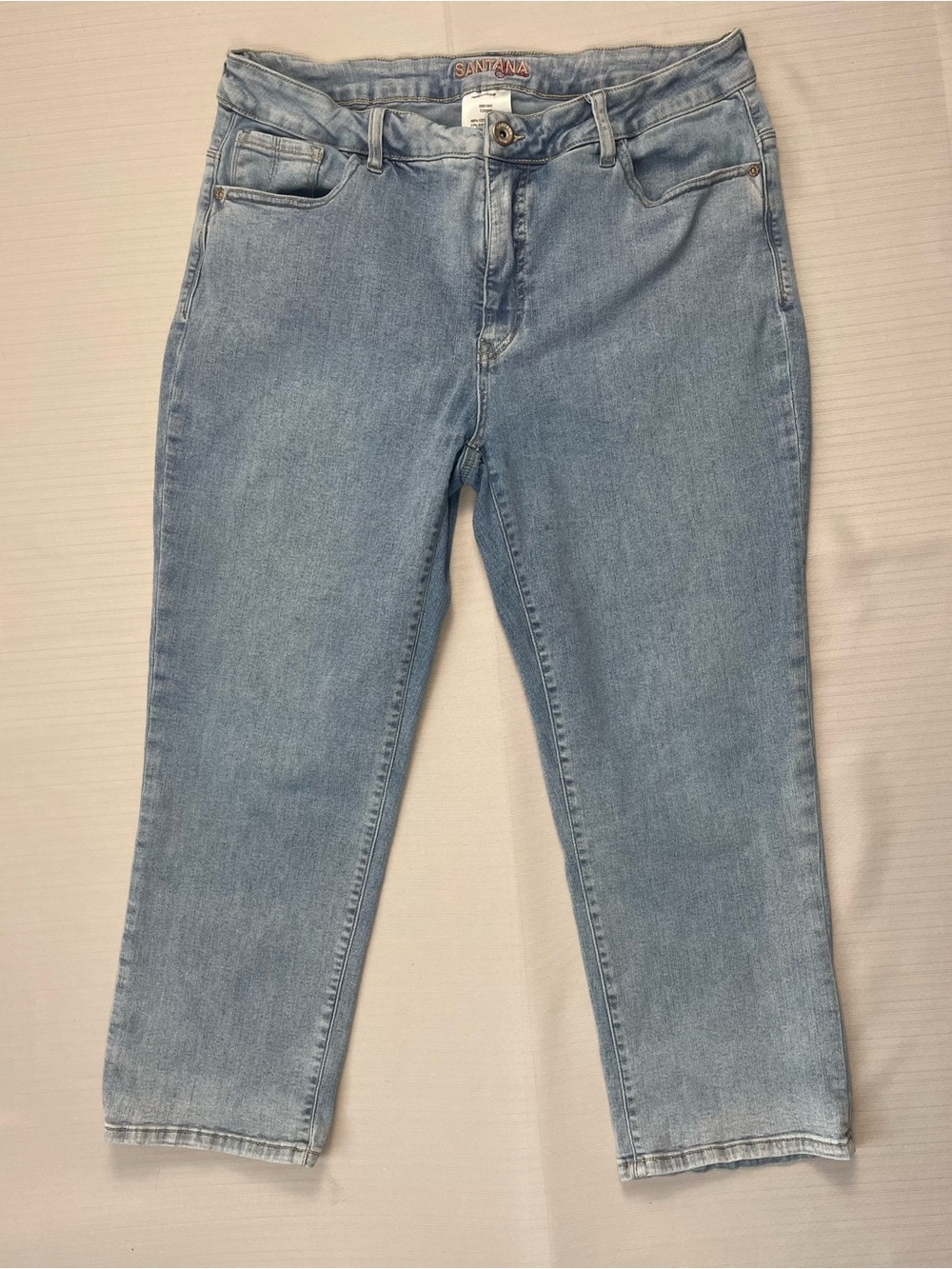 Santana Canada Tummy Control Straight Leg Capri Jeans Blue Size 16